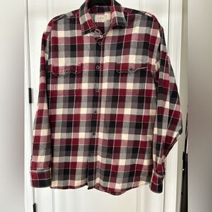 Jachs Men’s Red Plaid 100% Cotton Button Down Shirt Cabincore Size Extra Large